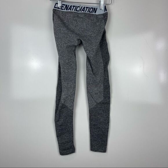 NEW Muscle Nation Luxe Seamless Low Rise Workout Leggings Grey Women's Size XS - Picture 2 of 5